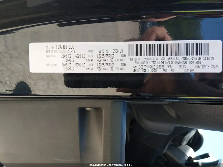 2020 RAM PROMASTER 1500 LOW ROOF 136 WB