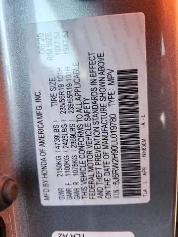 2020 HONDA CR-V TOURING  