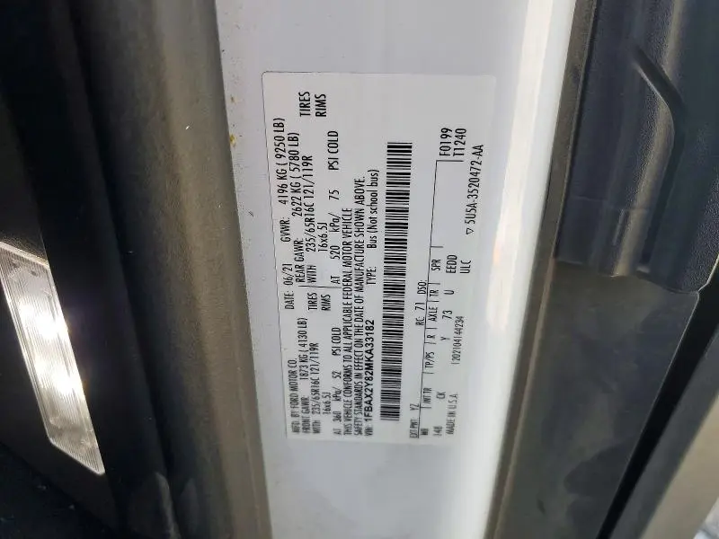 2021 FORD TRANSIT T-350  
