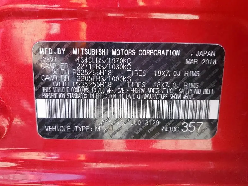 2018 MITSUBISHI OUTLANDER SPORT ES  