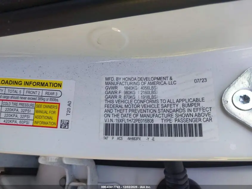 2023 HONDA CIVIC EX-L/EX-L W/O BSI