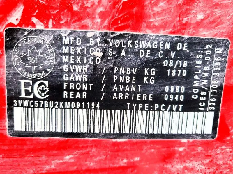 2019 VOLKSWAGEN JETTA S  