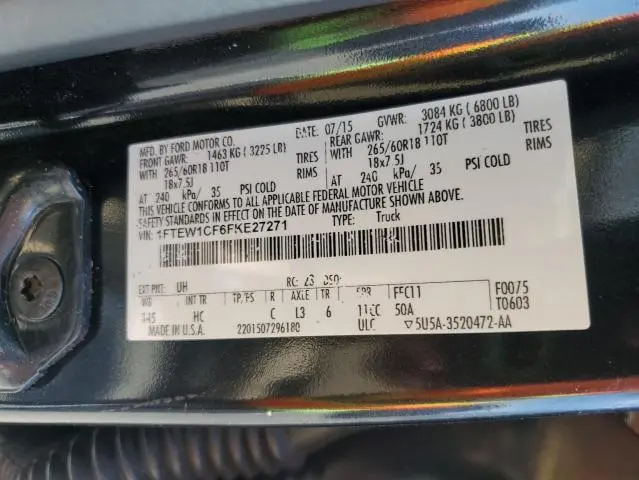 2015 FORD F150 SUPERCREW  