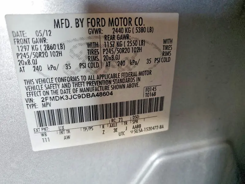 2013 FORD EDGE SEL  