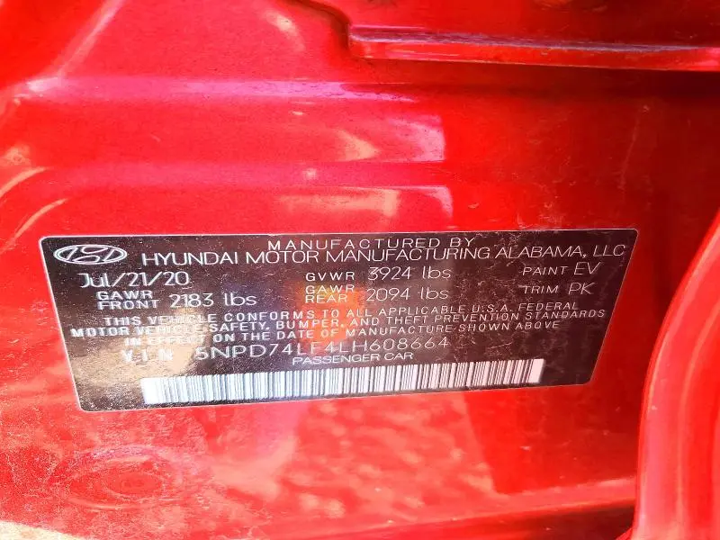 2020 HYUNDAI ELANTRA SE  