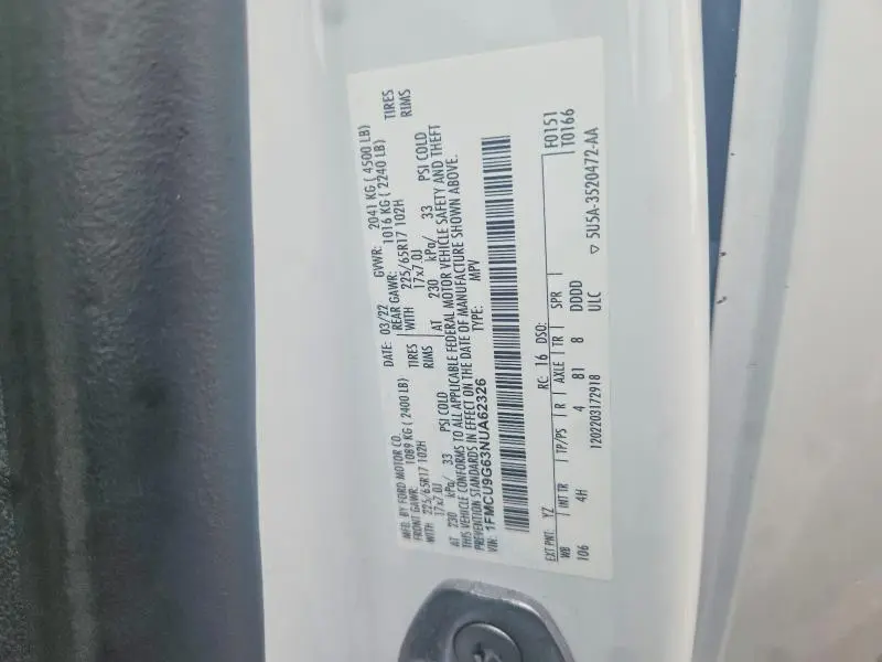 2022 FORD ESCAPE SE  