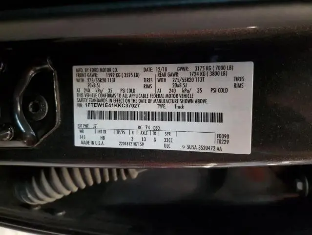 2019 FORD F150 SUPERCREW  