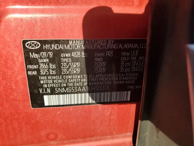 2019 HYUNDAI SANTA FE LIMITED  