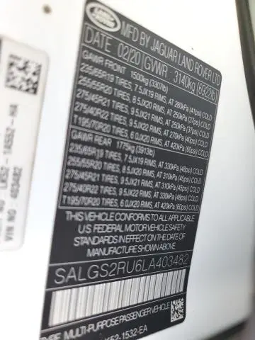 2020 LAND ROVER RANGE ROVER HSE  