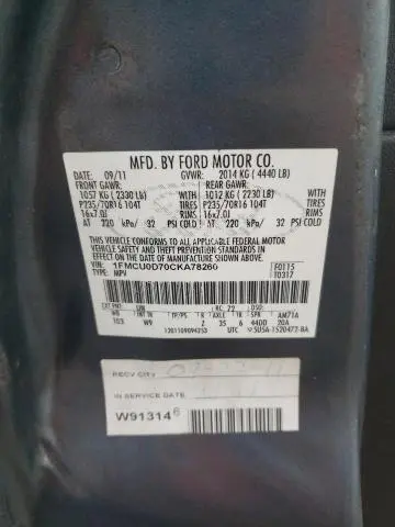 2012 FORD ESCAPE XLT  