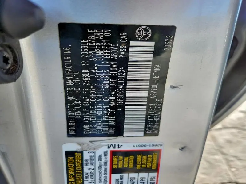 2010 TOYOTA CAMRY BASE  