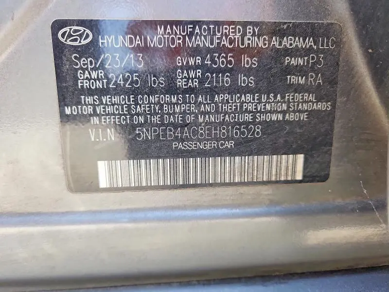 2014 HYUNDAI SONATA GLS  