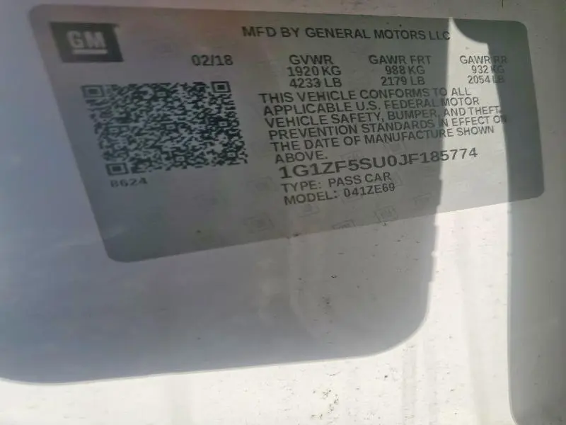 2018 CHEVROLET MALIBU HYBRID  
