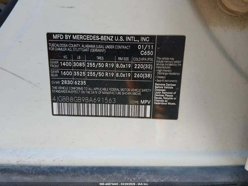 2011 MERCEDES-BENZ ML 350 4MATIC