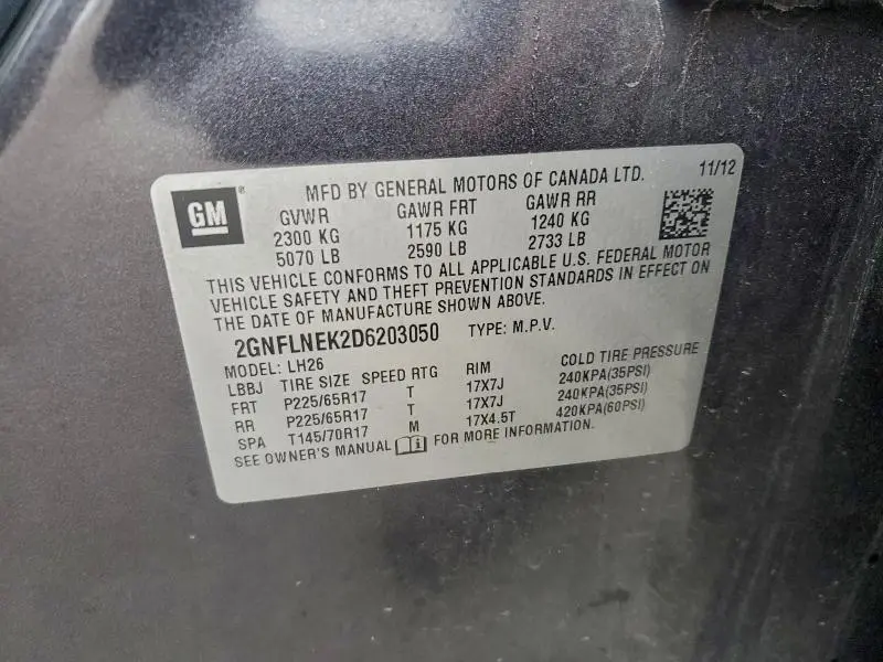 2013 CHEVROLET EQUINOX LT  