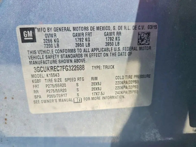 2015 CHEVROLET SILVERADO K1500 LT  