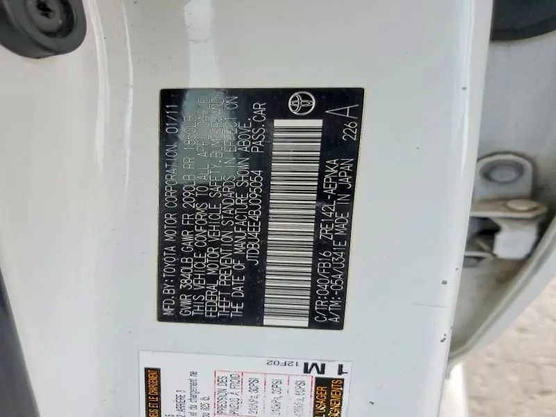 2011 TOYOTA COROLLA LE  