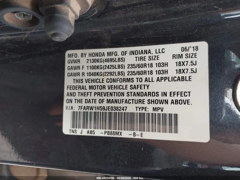 2018 HONDA CR-V EX