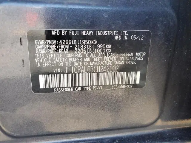 2012 SUBARU IMPREZA SPORT PREMIUM  