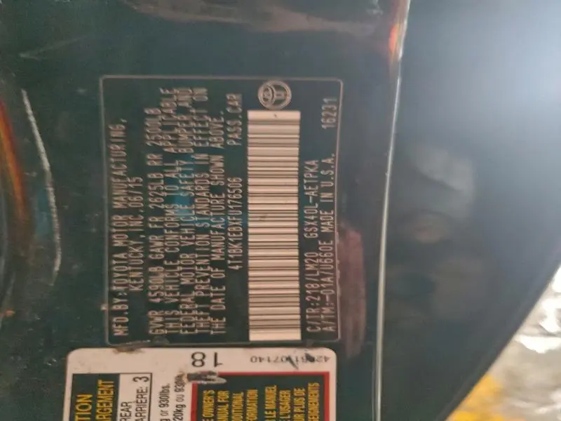 2015 TOYOTA AVALON XLE  