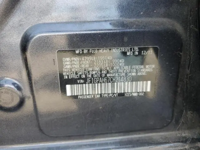 2012 SUBARU IMPREZA LIMITED  