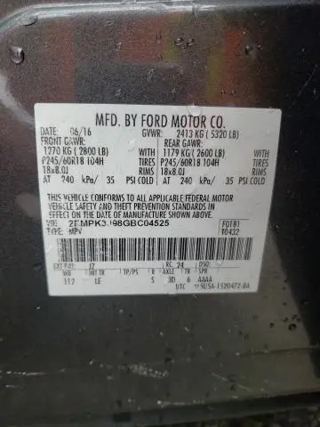 2016 FORD EDGE SEL