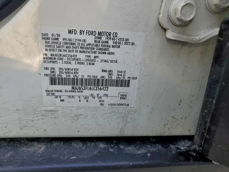 2020 FORD ECOSPORT S  