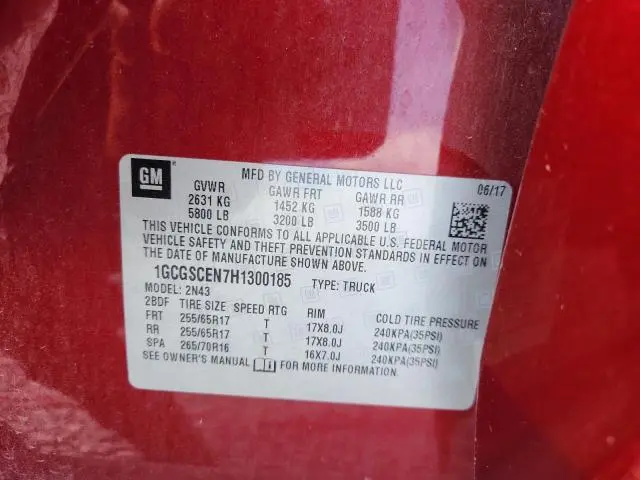 2017 CHEVROLET COLORADO LT  