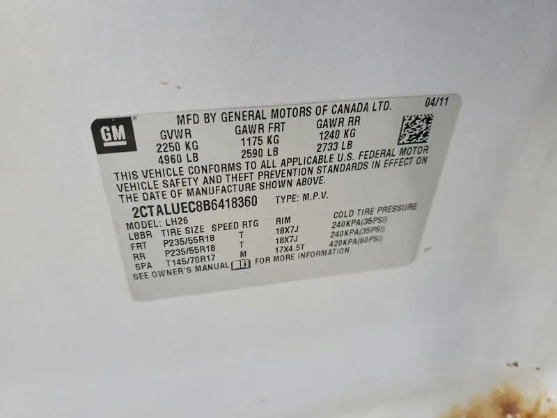 2011 GMC TERRAIN SLT  