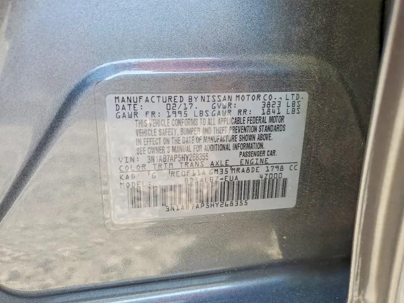 2017 NISSAN SENTRA S  