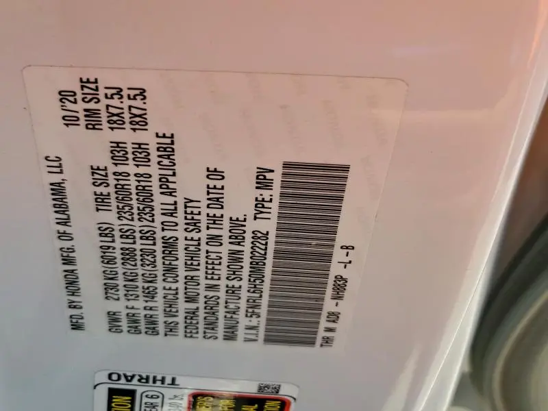 2021 HONDA ODYSSEY EX  