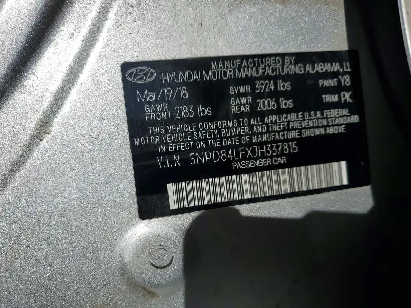 2018 HYUNDAI ELANTRA SEL  