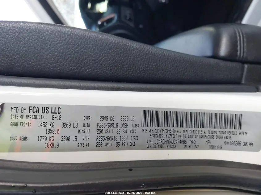 2018 DODGE DURANGO SXT RWD