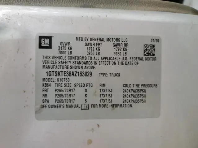 2010 GMC SIERRA K1500  