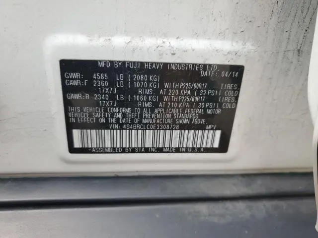 2014 SUBARU OUTBACK 2.5I LIMITED  