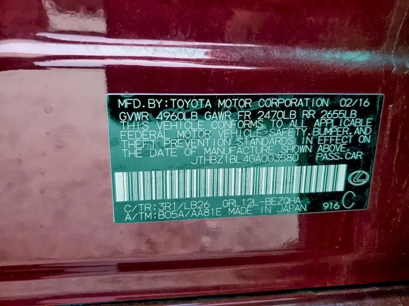 2016 LEXUS GS 350 BASE  