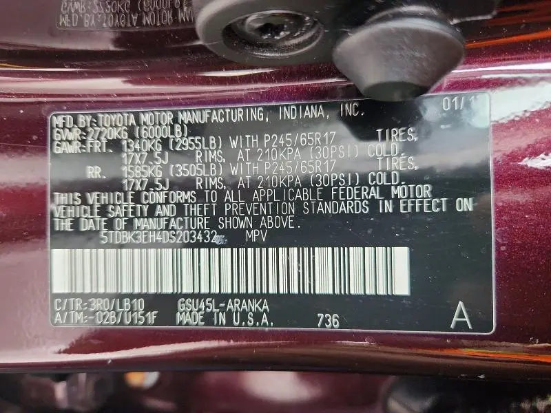 2013 TOYOTA HIGHLANDER BASE  