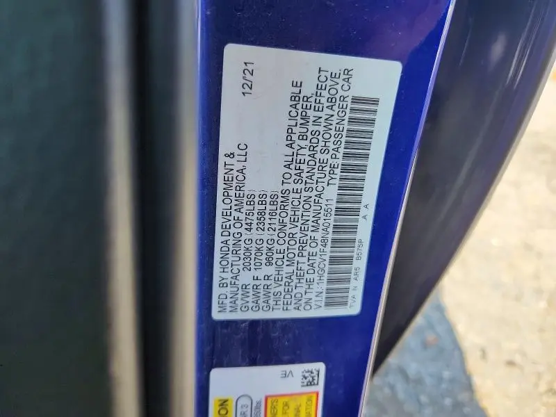 2022 HONDA ACCORD SPORT SE  