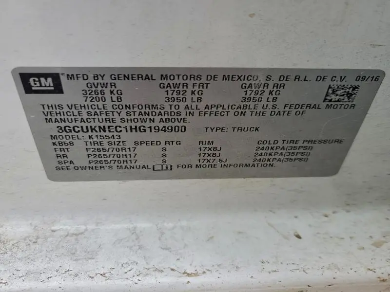 2017 CHEVROLET SILVERADO K1500  