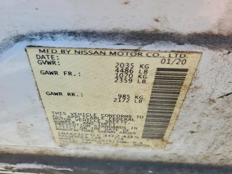 2020 NISSAN LEAF SV  