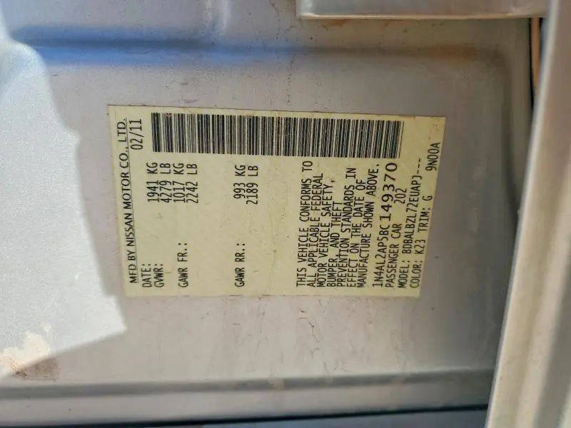 2011 NISSAN ALTIMA 2.5  