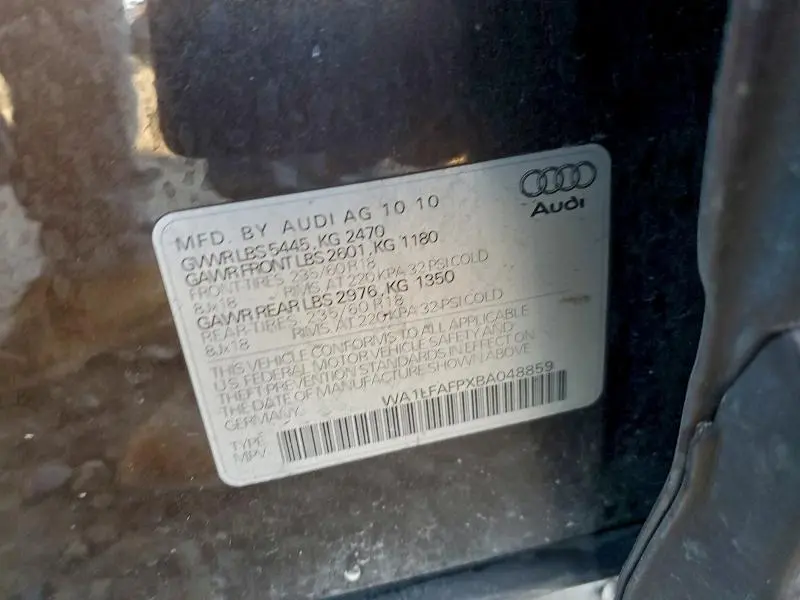 2011 AUDI Q5 PREMIUM PLUS  