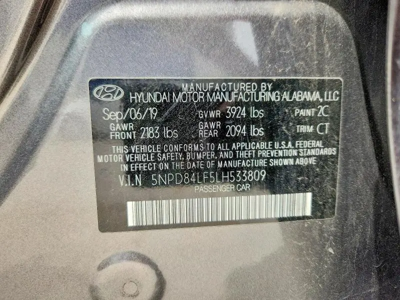 2020 HYUNDAI ELANTRA SEL  