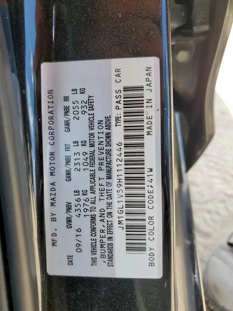 2017 MAZDA 6 TOURING  