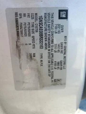 2011 CHEVROLET TAHOE C1500 LS  