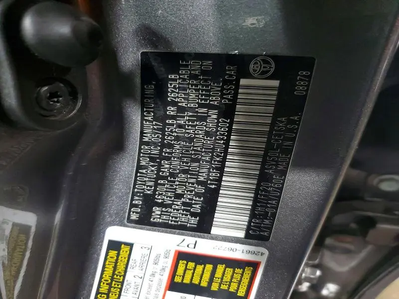 2017 TOYOTA CAMRY SE  