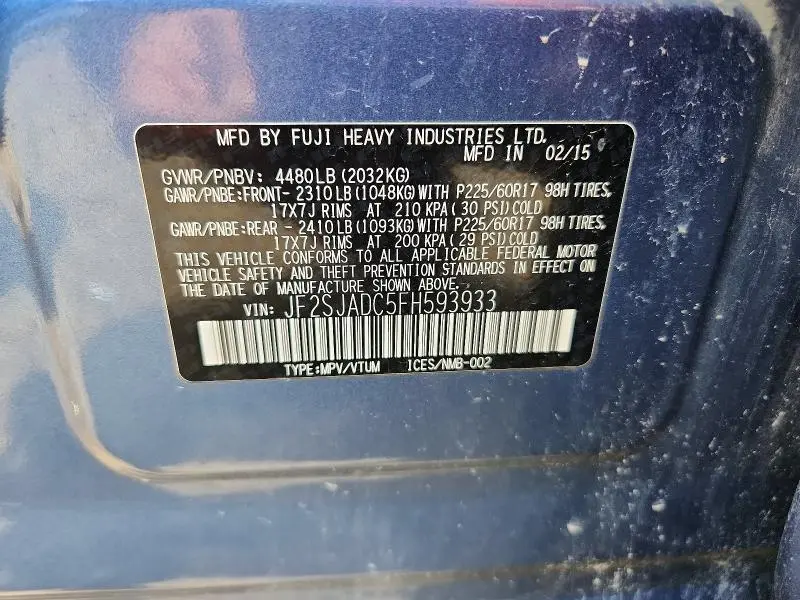 2015 SUBARU FORESTER 2.5I PREMIUM  