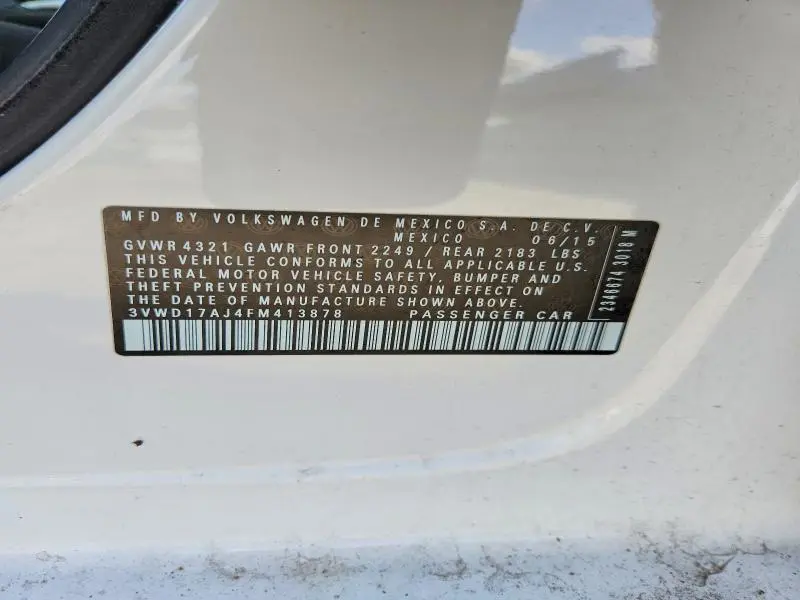 2015 VOLKSWAGEN JETTA SE  