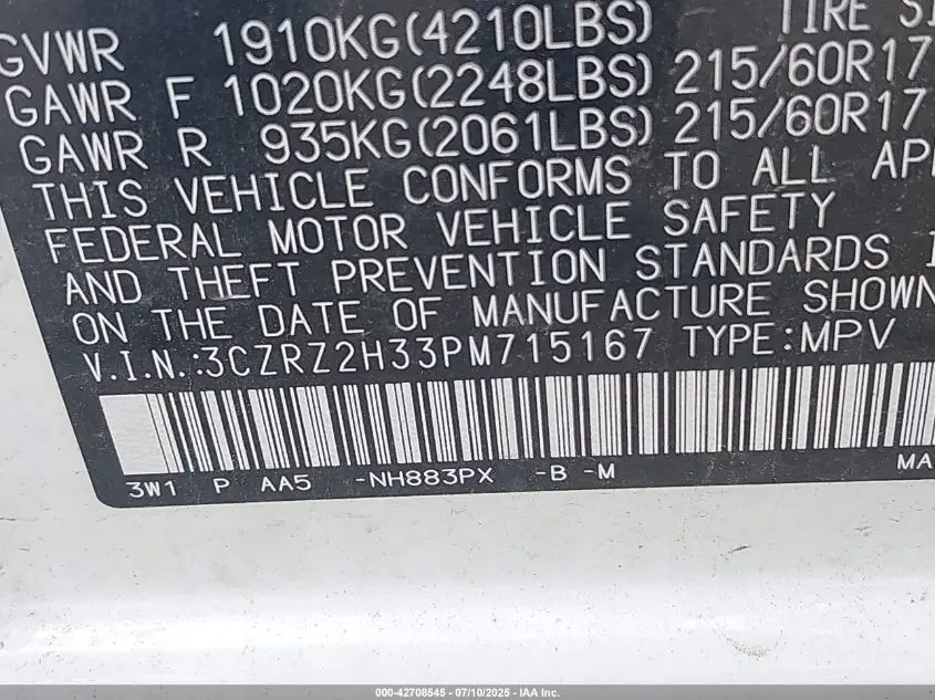 2023 HONDA HR-V AWD LX