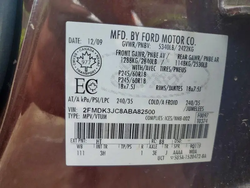 2010 FORD EDGE SE  